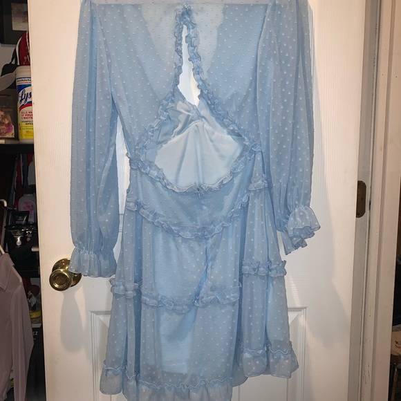Blue Polka-Dot Mesh Prairie Dress - Picture 3 of 3